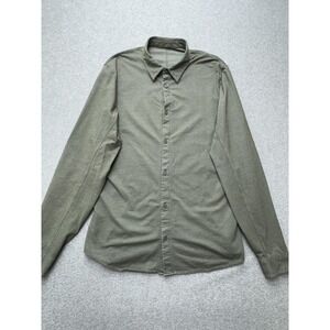Lululemon Shirt Mens Medium Green Trim Fit Button Down Long Sleeve Performance